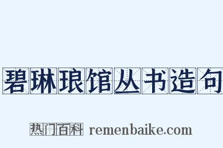 碧琳琅馆丛书造句是什么意思的图片